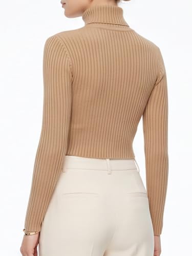 Image of MixMatchy Women's Cropped Ribbed Turtleneck Sweater