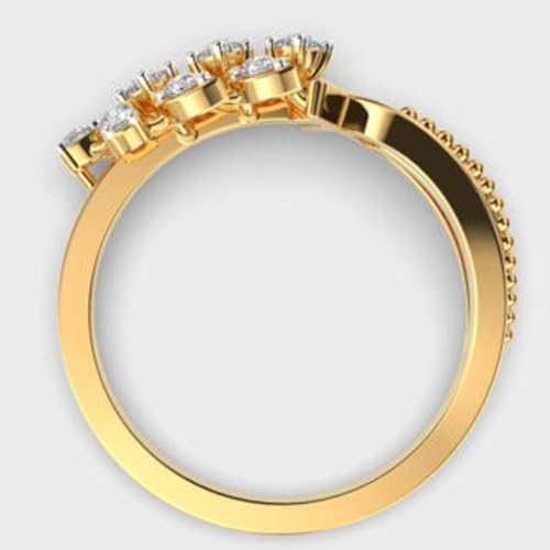 Bague en argent 925 moissanite qui ne ternit pas or rose - 4