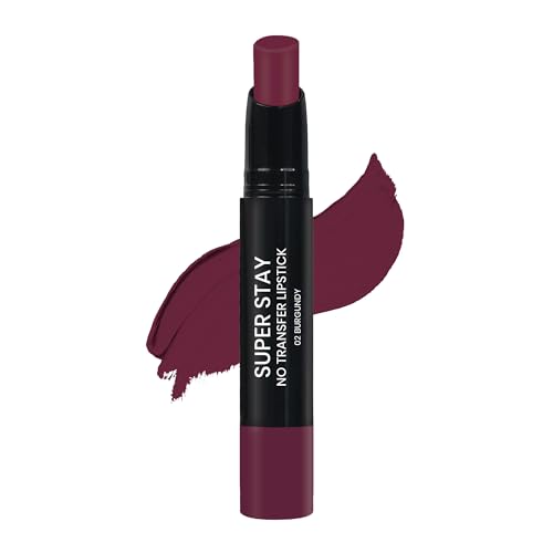 Image of Maliao Super Stay No Transfer Lipstick | Long Lasting Matte Finish | Waterproof & Smudge-Proof Formula | High Pigment Color | Lightweight & Comfortable Wear | Burgundy, 3.8g