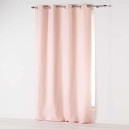 Douceur d'Intérieur Absolu - Cortina con Ojales (140 x 280 cm, 280 x 140 cm, Microfibra, Lisa, poliéster), Rosa pálido