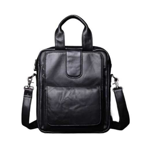Vintage PU Leather Messenger Bag, Men Business Crossbody Shoulder Bag with Strap, Travel Work Purse, for books, umbrellas