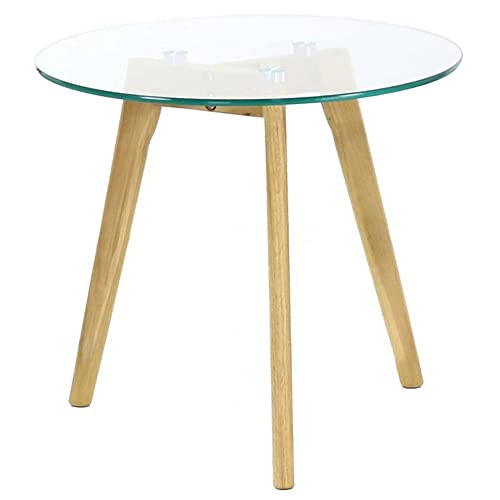 THE HOME DECO FACTORY HD6139 Mesa, Madera/Cristal, 50 x 43 x 50 cm