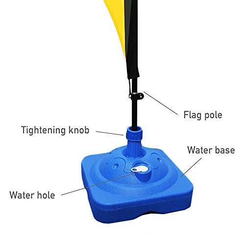 Teardrop Banner Flag Safety Sign With Fiberglass Poles And Weighted Base For Yards And Driveways -"Slow Down Kids At Play", Yellow #TOP1