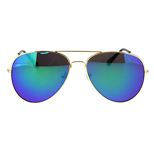 SA106 58mm Color Mirror Lens Thin Metal Rim Officer Cop Sunglasses