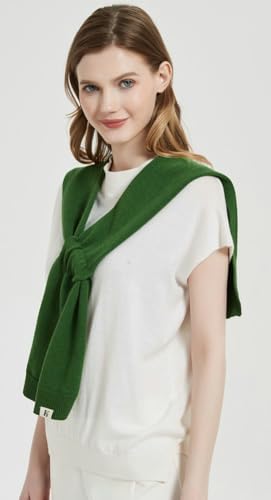 Women's Casual Knitted Sweater Shawl Wraps Tied Sleeves Collar Sweater Scarf Top Lightweight Shoulder Cape for Travel2