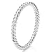 Sz 9 Sterling Silver 2MM Eternity Rope Wedding Band Ring