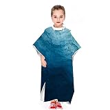Bohême Licorne Poncho de Surf avec Capuche, Serviettes de Bain Fille Garçon Serviettes de Plage Cape de Bain Poncho de Plage, Enfant Vêtements de Nuit Sortie de Bain (Bleu- mer)
