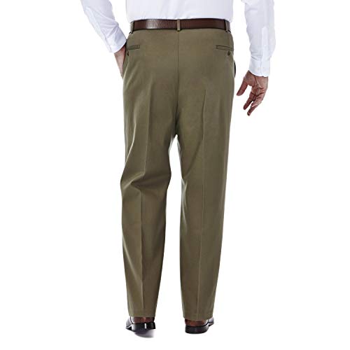 Haggar Men's Premium No Iron Khaki Classic Fit Pleat Front Pant (Regular and Big & Tall Sizes)3