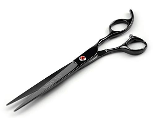 Image of Professional PET Grooming scissors Kit,Coated Titanium,Sharp and Strong Stainless Steel Blade for Dogs Cats Hair Cutting,3 Pieces of Scissors with a Comb and a Case (8.0 inches, Black)