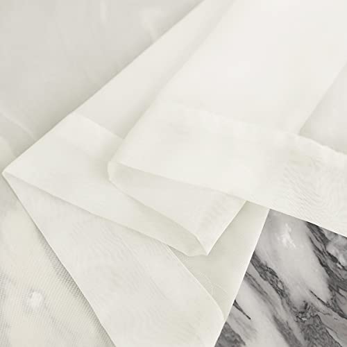 Image of Window Beige Sheer Curtains 60 Inches Width 84 Inches Long 2 Panels Sheer Curtains Clear Curtains Basic Rod Pocket Panel for Home / Living Room / Bedroom / Kids Room