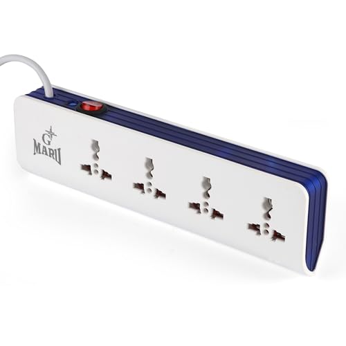 Image of GMARU Extension Board with 4 + 1 with Master Switch | Our Product has Indicator in The Switch Itself | Wire Length 1.5 Meter | Safety Shutter & 4 sockets | Extension Cord for Home Appliances