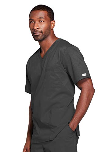 Image of Cherokee Scrubs for Men & Women V-Neck Scrub Top with 4 Pockets, Cotton Blend Soft Stretchy Easy Care Nursing Uniform - 4725