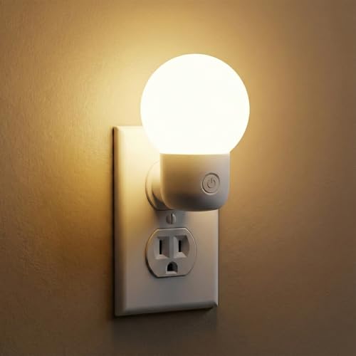 LED Night Lights Plug into Wall Warm White/Cool White AdjustableTool Free Setup Plug in Night Light1W Bright Nightlight for Adults Room Bedroom Bathroom Hallway Kitchen