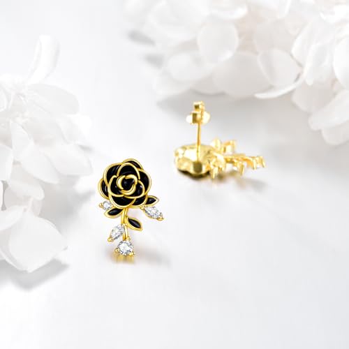 KZX Rose/Lotus/Daisy/Daffodil/Chrysanthemum Stud Earrings Birth Flower Earrings 925 Sterling Silver Flower Floral Earrings Jewelry Gifts for Women4