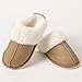 Csfry Women's Slippers Fuzzy Warm Comfy Faux Fur Slip-on Fluffy Fashion Bedroom House Shoes Brown US11-12