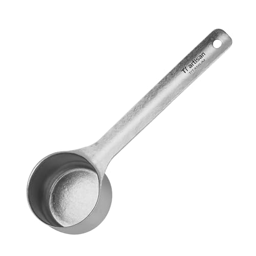 Ti artisan Titanium Coffee Measuring Scoop Coffee Beans Spoon with Long Handle Tablespoon Scooper for Ground Coffee, Loose Tea and Powder(Ice Flowers-35ml)