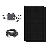 Robinsun Kit de Paneles Solares Autoinstalable Plug & Play Performance 840Wp (2 Paneles Bifacial Full Black)/ Basic (No Incluye Fijación)+ Micro inversor 800W con Wifi Incluído+ Cable de conexión