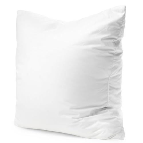 Continental Bedding 22X22 White Goose Down And Feather Fill 25/75 Decorative Throw Pillow Insert - Square Designer Pillows - Fluffy Euro Pillow Cushion Insert For Bed And Couch thumb #8