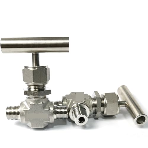 Válvula aguja ángulo recto NPT 1/8 para paneles de control industrial 3