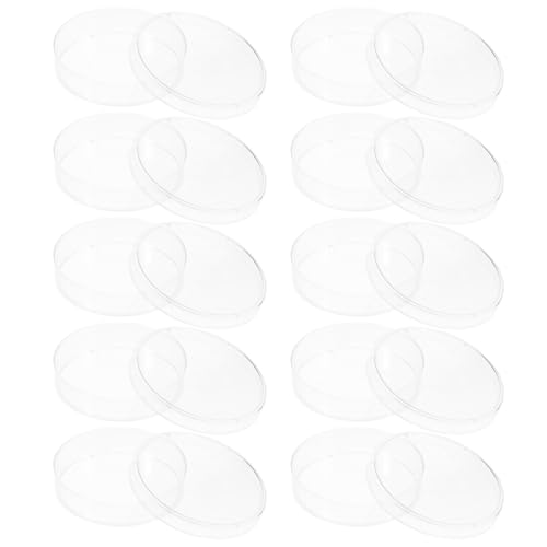 DECOMELODY Vassoio di Coltura da Laboratorio 10 Pezzi Piastre Rotonde 6 CM Trasparenti Resistenti per Colture Cellulari e Analisi Scientifiche