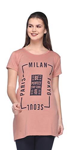 Image of IN Love Women Casual Tshirts (English Brown)(3XL)