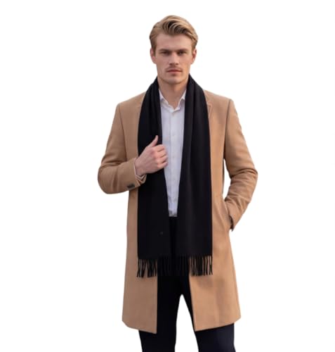 LA Ferani Écharpe pour homme en cachemire élégante pour l'automne et l'hiver, fine 185x65, élégante pour les occasions formelles, écharpe en cachemire...