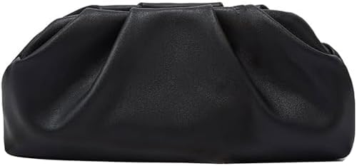 Clutch Purse for Women, Vegan Leather Evening Bag, Soft Pleated P...