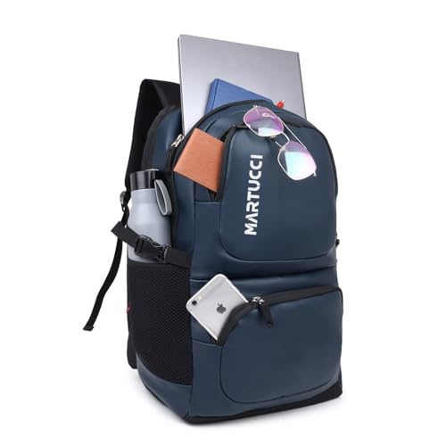 Image of Martucci Victor 36L Faux Leather Water Resistant Laptop Backpack /Casual Backpack /Daypack /Travel Backpack /College Bag For Men /Women