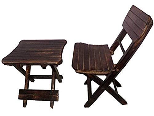 Image of Bros Moon Kid's Favourite Table Chair Antique Classy Wooden Pair for School /Bed Room /Kid's Furniture /Out Door /Garden use /Gift /Festival