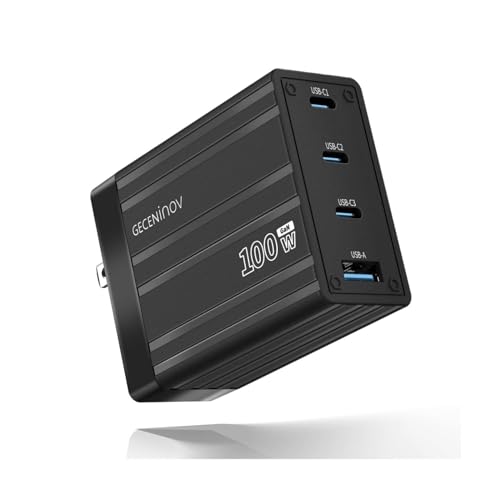 100W USB C Charger Block,4 Ports iPhone Charger,Type C GaN Fast Charger Block,Foldable Travel Plug Power Adapter for iPhone iPad Samsung Laptop,Tablets MacBook Pro Charger Replace for 65W 45W