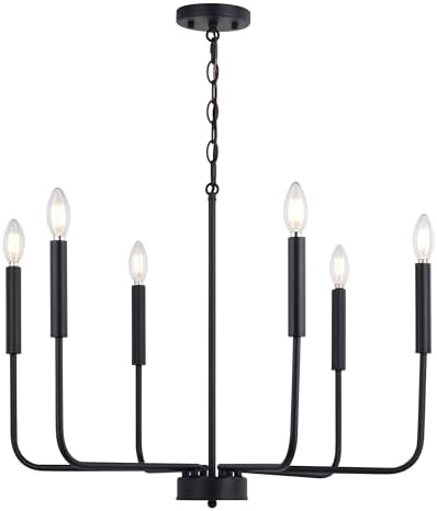 VAXCEL Belden 6 Light Black Contemporary Chandelier Candelabra