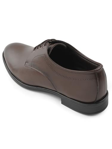 Image of Liberty Fortune HML-11E Men's Formal Derby Shoes - Black, Brown - Synthetic Leather Lace-Up with Cushioned Footbed - Stylish Office Footwear - Comfortable and Lightweight