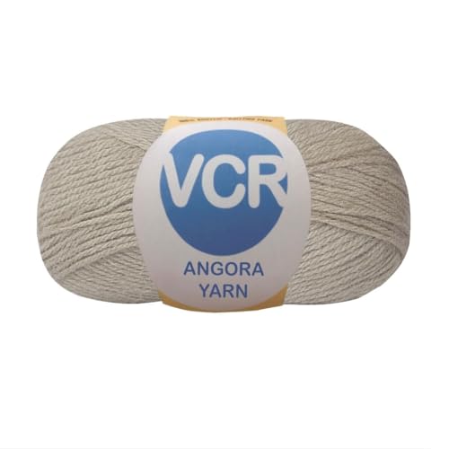 Image of VCR Ash Grey Angora Knitting Yarn, Pack of 1, 100 Grams Hank, 256 Meters Length, 80% Flurry - 20% Acrylic Polyamide Soft Ball for Crochet and Knitting, Suitable for Baby Blankets, Cushion Covers