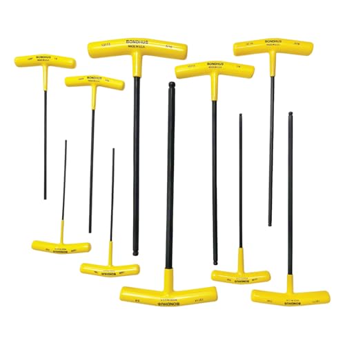 Image of Bondhus 13138 Set of 10 Balldriver and Hex T-handles, sizes 3 /32-3 /8-Inch
