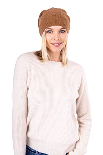 Velanio Cashmere Women;S Cashmere Beanie – Fashionable Oversized Slouchy Beanie Hat For Women Made From 100% Cashmere (Coffee) #TOP5