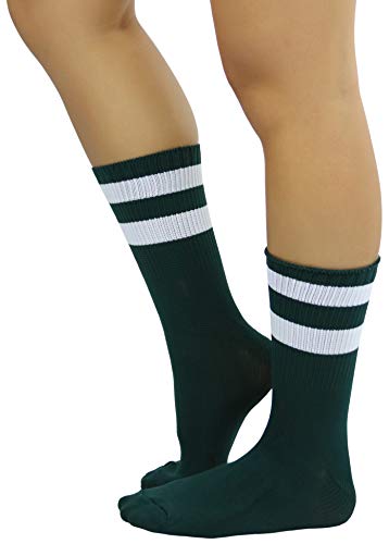 Image of ToBeInStyle Women's Acrylic Ankle Hi With Double Stripe Top Crew Fun Athletic Socks