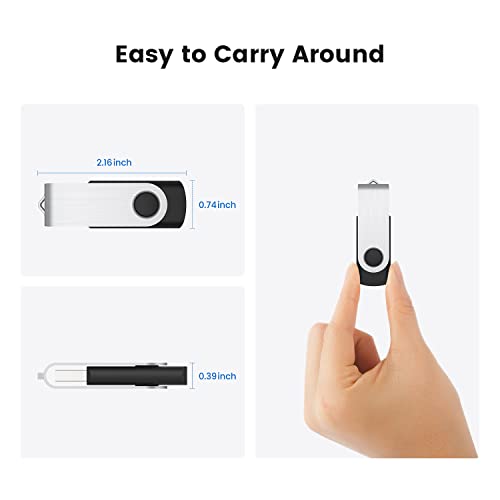 Image of 32GB Flash Drive 32gb USB Flash Drive 10 Pack Thumb Drive Memory Stick Swivel Jump Drive Keychain Design, Mixcolored