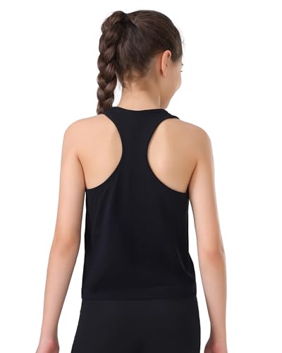 Attifall Grils Ribbed Tank Tops Racerback Seamless Crop Top for Teen Girl Athletic Workout Dance Tanks2