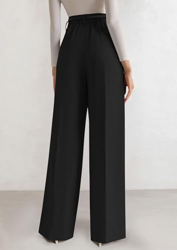 PRETTYGARDEN Womens Wide Leg Dress Pants 2025 Business Casual Flowy Work Palazzo Pants High Waisted Slacks Trousers4