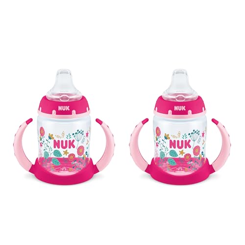Image of NUK Learner Cup, 5oz, 2-Pack, Flowers – BPA Free, Spill Proof Sippy Cup