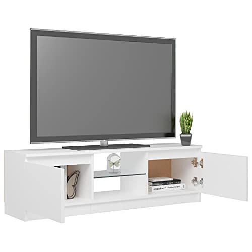 vidaXL-Mueble-para-TV-con-Luces-LED-Soporte-Mobiliario-Aparador-Estante-Salon-Sala-de-Estar-Dormitorio-Decoracion-Blanco-120x30x355-cm