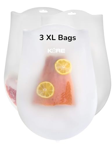 AppleKoreLiving Reusable Silicone Sous Vide Bags | 3 Extra Large