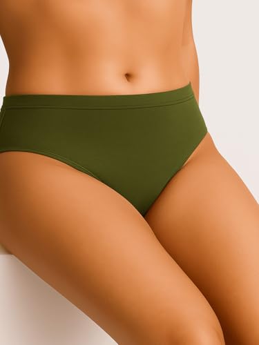 Image of Women's Soft Cotton Mid-Rise Bikini Briefs | Pack of 2 | Seamless Feel | Stretchable & Breathable Everyday Underwear | Comfortable Fit