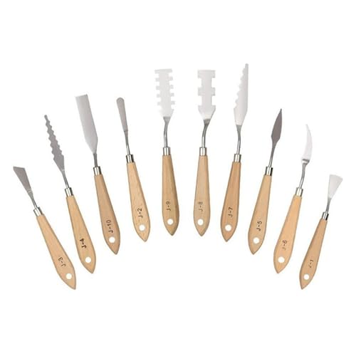 Juego de 10 espátulas de pintura, raspador de pintura, accesorios para espátula de aceite