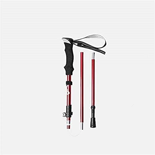 Hiking Stick Carbon Fiber Aluminum Alloy Lightweight Trekking Pole Foldable Alpenstock Climbing Skiing Telescopic Easy to Carry