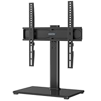 BONTEC Swivel TV Stand with Bracket for 24-60 inch LED OLED LCD Plasma Screens, Height Adjustable Table Top TV Stand with Tempered Glass Base, Max VESA 400x400mm, Up to 45KG