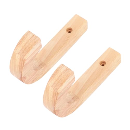 Alipis 2 Piezas ganchos de madera doble banda salida poleas Poseedor fuerza vara percheros pared percheros de pared broches ropa gancho de madera con diseño simple ganchos de pared Bambú