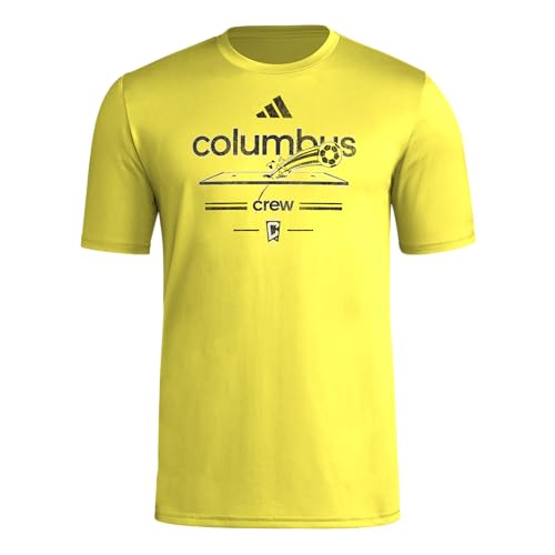 adidas Men's Columbus Crew Vintage World Pre-Game Short Sleeve T-Shirt