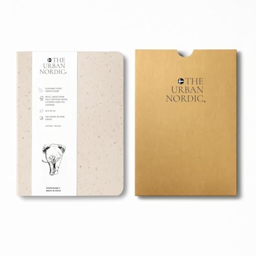 Image of Elephant Dung Paper Notebook A5 Pack of 2 | Unique Eco-Friendly Journal for Gifting & Creative Writing | Recycled Paper Pages | Softcover Notebook