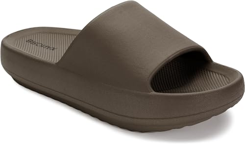 Image of BRONAX Arch Support Slides for Women and Mens | Cushioned Thick Sole Pain Relief Slippers